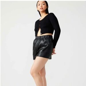 Steve Madden "Faux The Record" Black Shorts